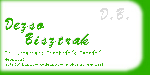 dezso bisztrak business card